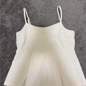 Elegant Cream Women's Tank Top from Korea